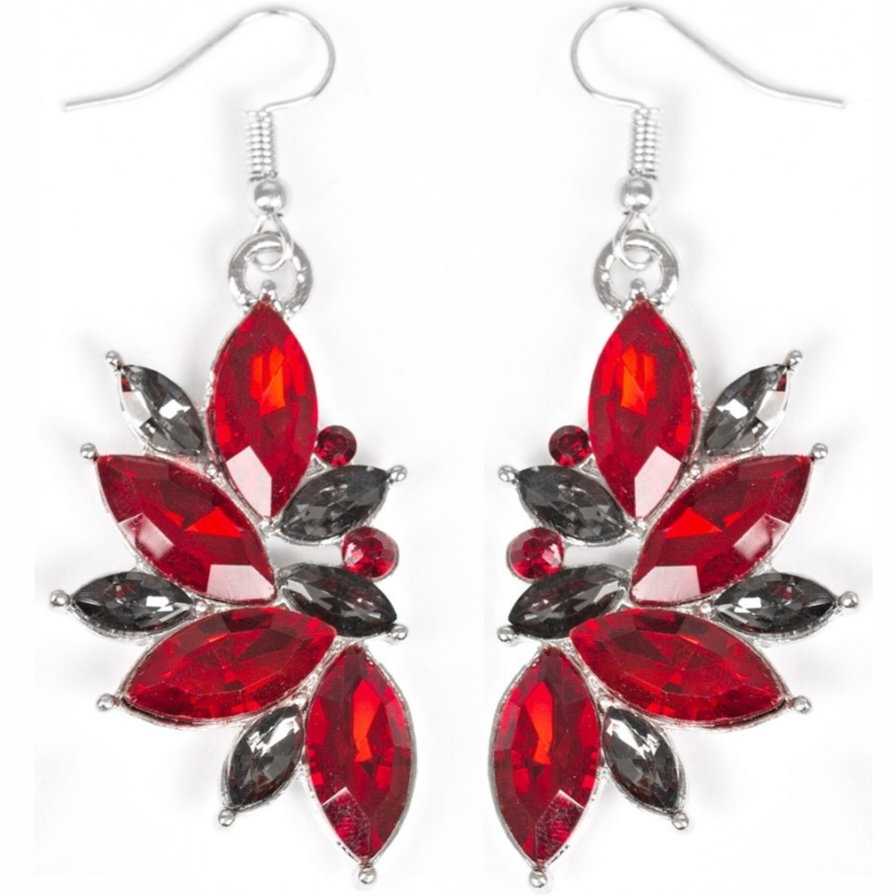 Earrings - Vegas Vogue Red Statement